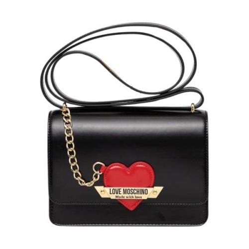 Zwarte PU Schoudertas Jc4139Pp1Llm Love Moschino , Black , Dames