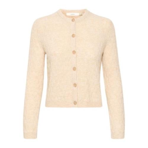 Vrouwelijke Cardigan Gebreid Haze Melange InWear , Beige , Dames