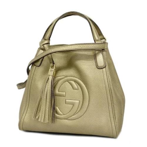 Pre-owned Leather shoulder-bags Gucci Vintage , Yellow , Dames