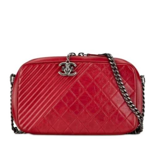 Pre-owned Leather chanel-bags Chanel Vintage , Red , Dames