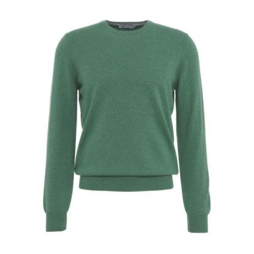 Italiaanse Gebreide Pullover met Logodetails Gender , Green , Heren