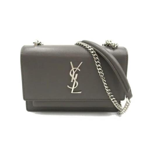 Pre-owned Leather shoulder-bags Yves Saint Laurent Vintage , Gray , Da...