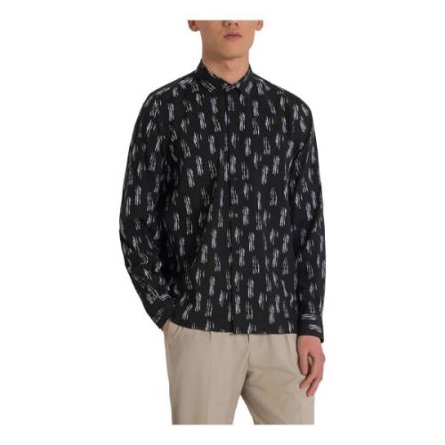 Zwarte Print Lange Mouw Shirt Antony Morato , Black , Heren