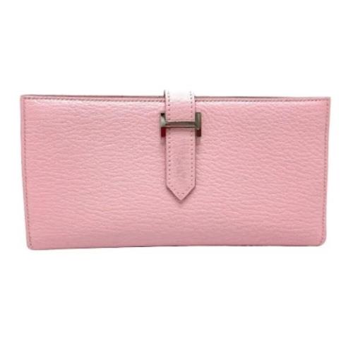 Pre-owned Leather wallets Hermès Vintage , Pink , Dames