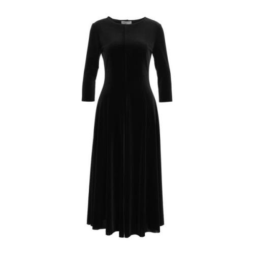 Velvet Maxi Jurk met Plooien Gender , Black , Dames