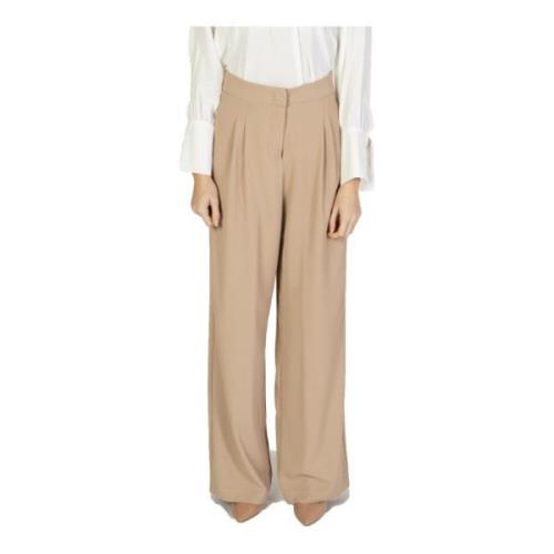 Beige Broek met Zakken en Haaksluiting Sandro Ferrone , Beige , Dames