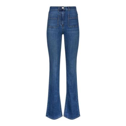 Gouden Plaque Regular-Waist Stretch Jeans Elisabetta Franchi , Blue , ...