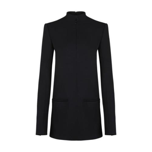 Zwarte Mini Jurk met Wijdvallende Mouwen Courrèges , Black , Dames