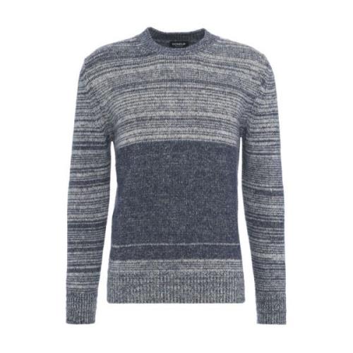 Mohair Gebreide Ronde Hals Trui Dondup , Blue , Heren