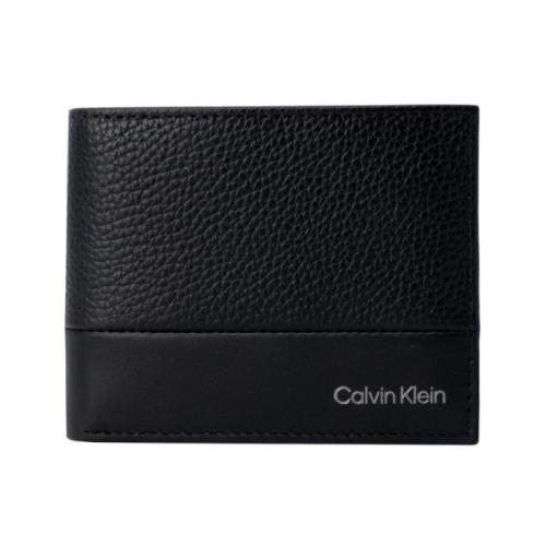 Zwarte Effen Polyester Heren Portemonnee Calvin Klein , Black , Heren