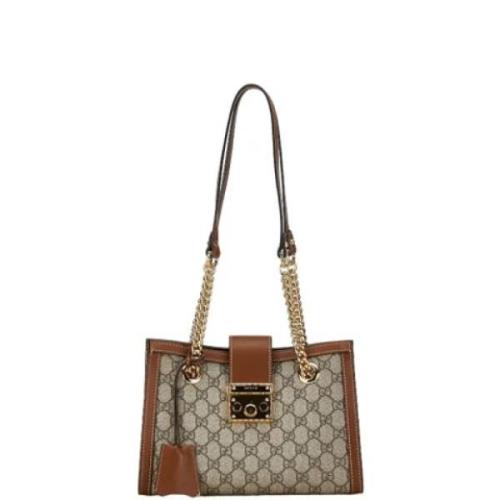 Pre-owned Canvas gucci-bags Gucci Vintage , Beige , Dames