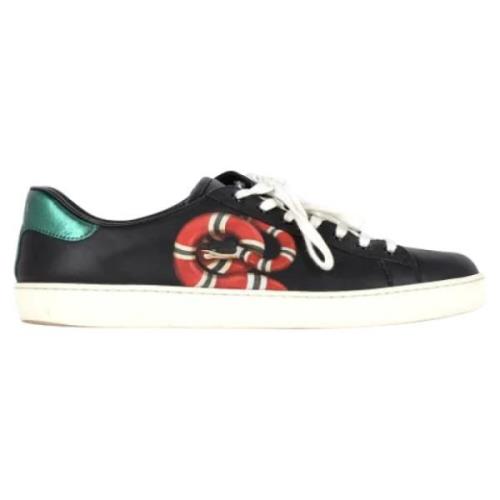 Pre-owned Leather sneakers Gucci Vintage , Black , Heren