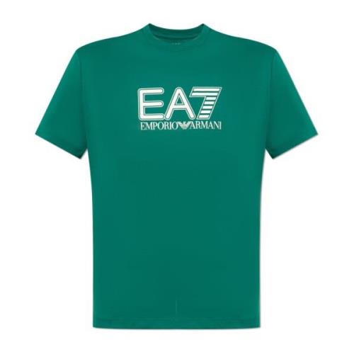 Katoenen T-shirt Emporio Armani EA7 , Green , Heren