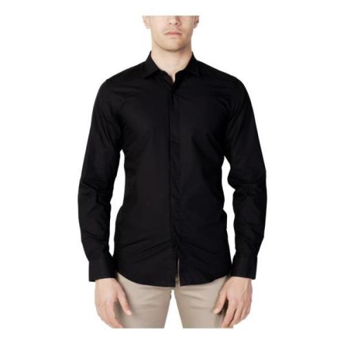 Zwarte Button-Up Shirt Lente/Zomer Antony Morato , Black , Heren