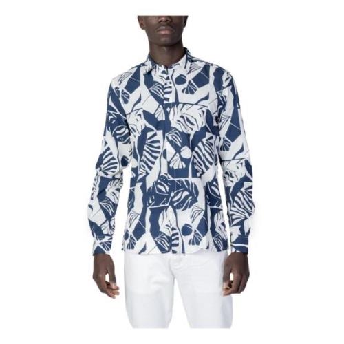 Blauwe Print Knoopshirt Lente/Zomer Antony Morato , Blue , Heren