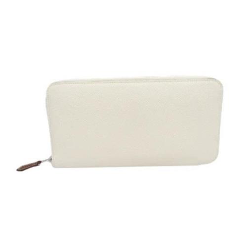 Pre-owned Leather wallets Hermès Vintage , White , Dames