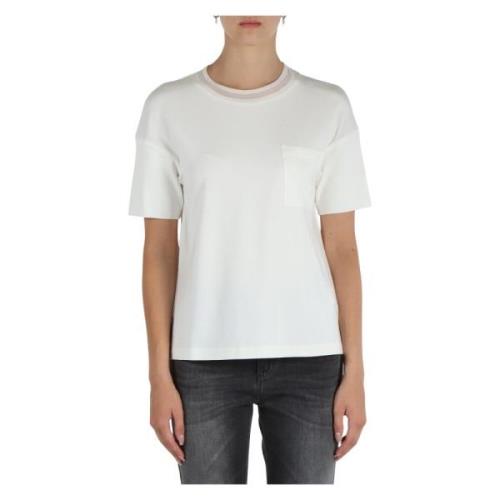 Zijde en kasjmier mix t-shirt Panicale , White , Dames