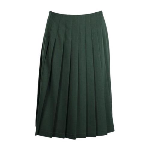 Groene Geplooide Midi Rok Vivetta , Green , Dames