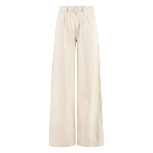 Pouty Prep Hoge Taille Broek Mother , Beige , Dames