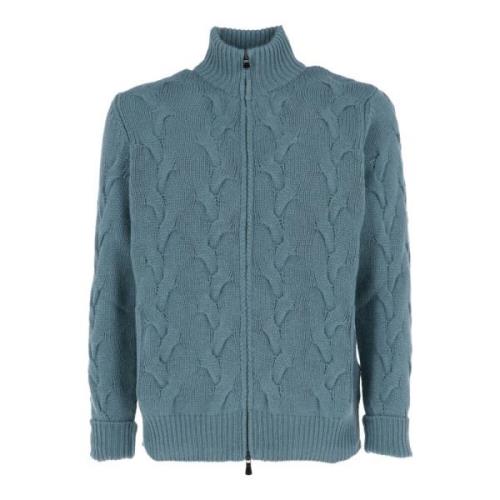 Stijlvolle Fullzip Cardigan Filippo De Laurentiis , Blue , Heren