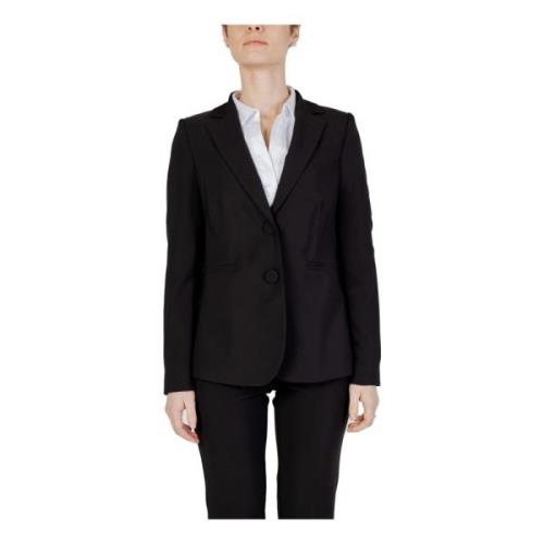 Zwarte Blazer met Reverskraag Sandro Ferrone , Black , Dames