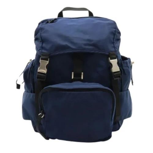 Pre-owned Fabric backpacks Prada Vintage , Blue , Unisex