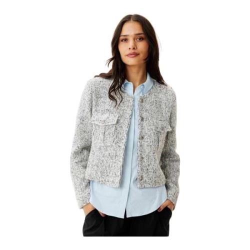 Lichtgrijze Korte Jas Blazer IN Front , Gray , Dames