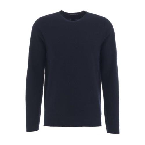 Crew Neck Gebreide Pullover Sweater Hannes Roether , Blue , Heren