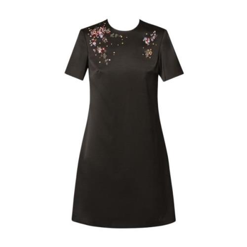 Kleurrijke Steenversierde Mini Jurk Erdem , Black , Dames