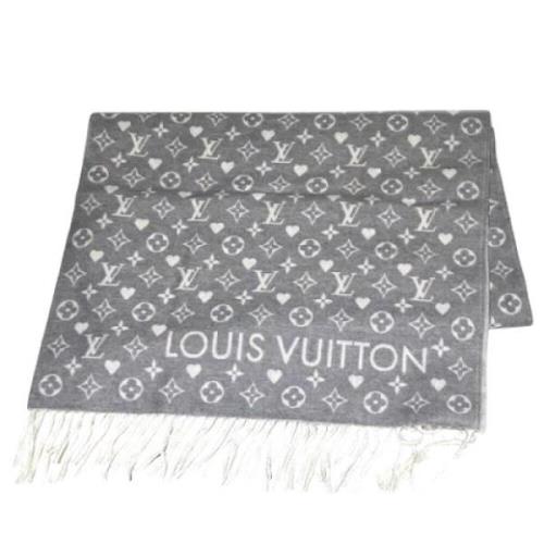 Pre-owned Wool scarves Louis Vuitton Vintage , Gray , Dames