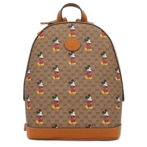 Pre-owned Canvas backpacks Gucci Vintage , Brown , Dames