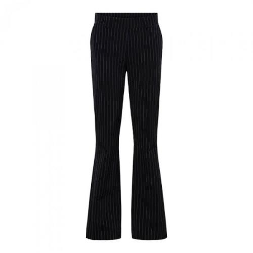 Pin-Stripe Flare Broek &Co Woman , Black , Dames