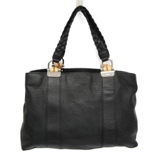 Pre-owned Leather totes Gucci Vintage , Black , Dames