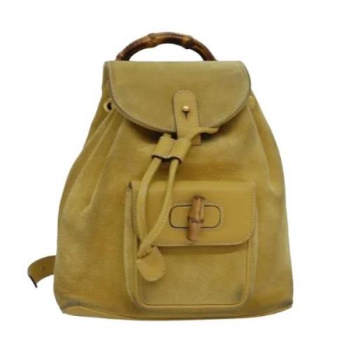 Pre-owned Suede backpacks Gucci Vintage , Yellow , Dames