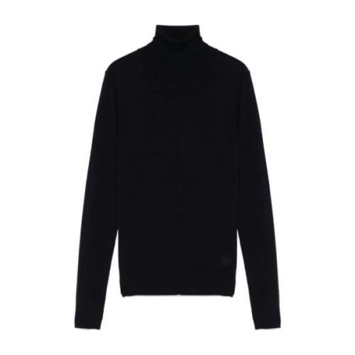 Navy Blue Wool Turtleneck Sweater Chloé , Blue , Dames