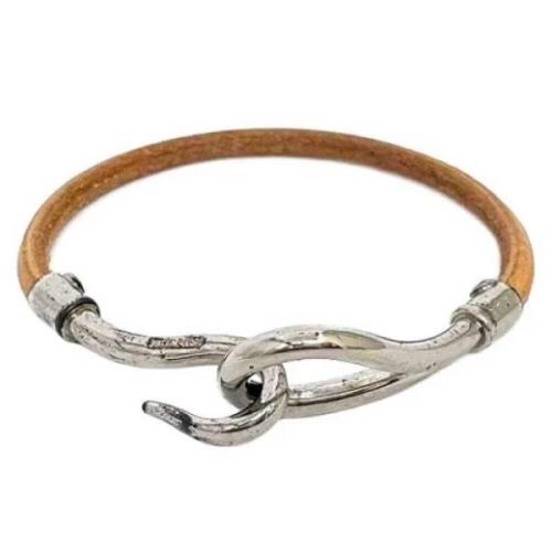 Pre-owned Leather bracelets Hermès Vintage , Brown , Dames