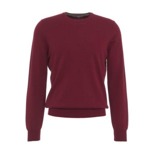 Italiaanse Gebreide Pullover met Logodetails Gender , Red , Heren