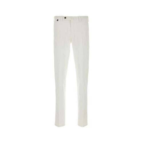 Stretch Katoenen Witte Broek PT Torino , White , Heren