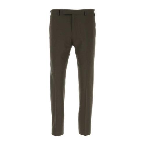 Stretch wollen bruine broek PT Torino , Brown , Heren