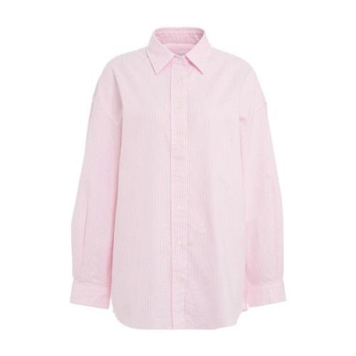 Gestreepte Oversized Shirt Knoopsluiting Joshua Sanders , Pink , Dames