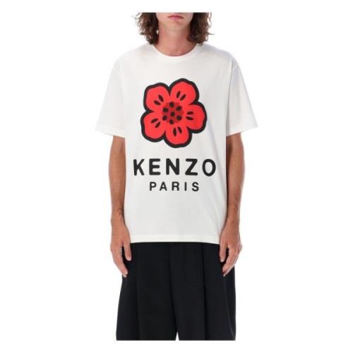 Witte Boke Bloem T-Shirt Kenzo , White , Heren