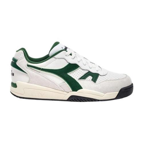 Groene Sportieve Sneakers Rubberen Zool Diadora , Green , Heren