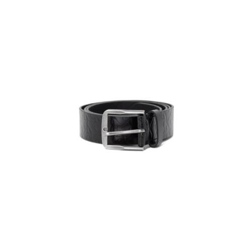 Klassieke Leren Riem met Gesp Calvin Klein , Black , Heren