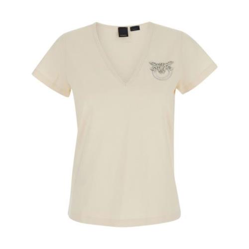 Witte T-shirt Turbato Pinko , White , Dames