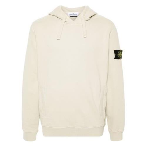 Biologisch Katoenen Hoodie Stone Island , White , Heren