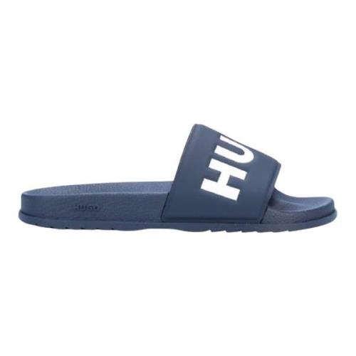 Stijlvolle Heren Zomer Slippers Hugo Boss , Blue , Heren