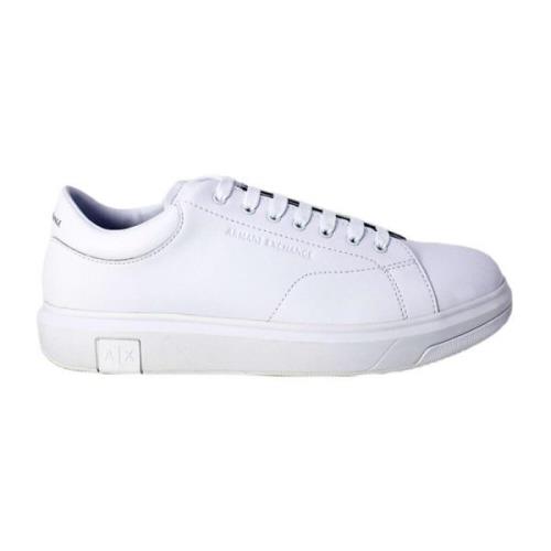 Witte Leren Sneakers Vetersluiting Stijl Armani Exchange , White , Her...