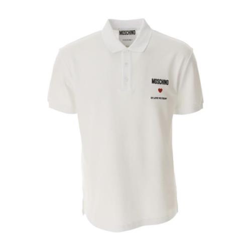 Liefde Vertrouwen Polo Moschino , White , Heren