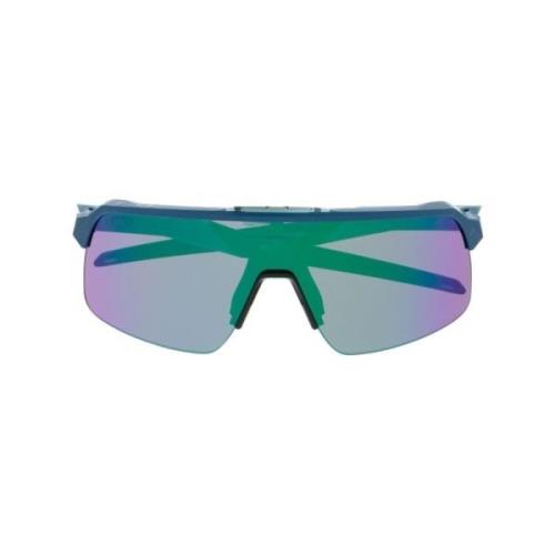 Zwarte Logo Print Zonnebril Oversize Frame Oakley , Blue , Unisex