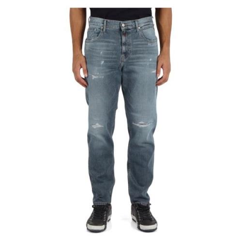 Relax Tapered Fit Jeans met Vijf Zakken Replay , Blue , Heren